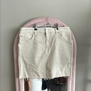 Women's Cream Denim Skirt